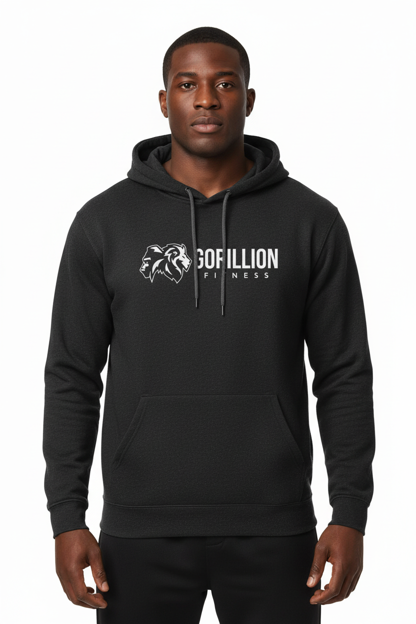 Dark Heather Hoodie 2 - Black Model